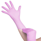 Jednorázové nitrilové rukavice růžové - velikost L