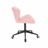 Kosmetická židle MILANO na černé podstavě s kolečky - růžová