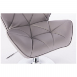 Kosmetická židle MILANO na černé podstavě s kolečky šedá