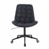 Kosmetická židle PARIS na černé podstavě s kolečky - černá