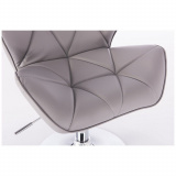 Kosmetická židle MILANO na stříbrném kříži - šedá