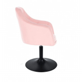 Kosmetická židle ROMA na černé kulaté podstavě - růžová