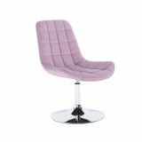 Kosmetická židle PARIS VELUR na stříbrném talíři - fialový vřes