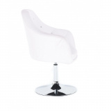 Kosmetická židle ROMA na stříbrné kulaté podstavě - bílá