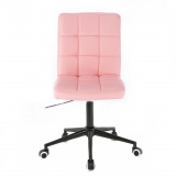 Kosmetická židle TOLEDO na černé podstavě s kolečky - růžová