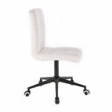 Kosmetická židle TOLEDO na černé podstavě s kolečky - bílá