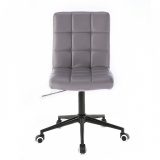 Kosmetická židle TOLEDO na černé podstavě s kolečky - šedá