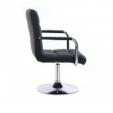 Kosmetická židle VERONA na stříbrné kulaté podstavě - černá