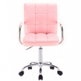 Kosmetická židle VERONA na podstavě s kolečky růžová