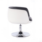 Kosmetická židle MONTANA na stříbrné kulaté podstavě - černobílá