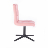 Kosmetická židle TOLEDO na černém kříži - růžová