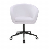 Kosmetická židle VENICE na černé podstavě s kolečky - bílá