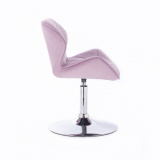 Kosmetická židle MILANO VELUR na stříbrném talíři - fialový vřes