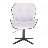 Kosmetická židle MILANO MAX na černém kříži - bílá