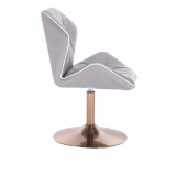 Kosmetická židle MILANO MAX na zlatém talíři - šedá