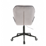 Kosmetická židle MILANO MAX VELUR na černé podstavě s kolečky - šedá