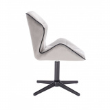 Kosmetická židle MILANO MAX VELUR na černém kříži - šedá