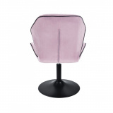 Kosmetická židle MILANO MAX VELUR na černém talíři - fialový vřes