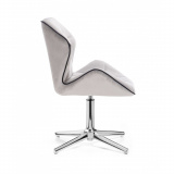 Kosmetická židle MILANO MAX VELUR na stříbrném kříži - šedá
