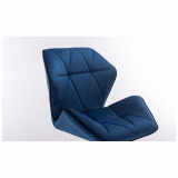 Kosmetická židle MILANO MAX VELUR na stříbrném kříži - modrá