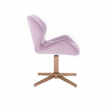 Kosmetická židle MILANO VELUR na zlatém kříži - fialový vřes